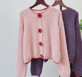 Pink and Red Flower Cardigan