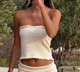 Bandeau Cream Top