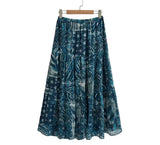Blue / Green Chiffon Maxi Skirt