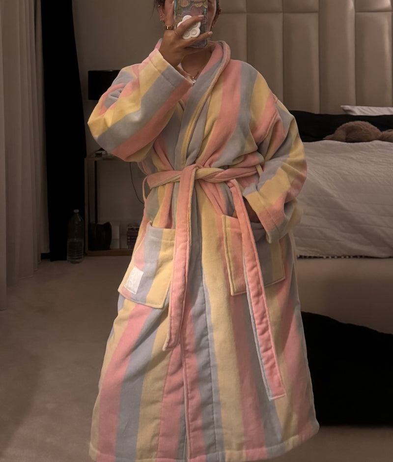 The Pastel Striped Women’s Dressing Gown Robe