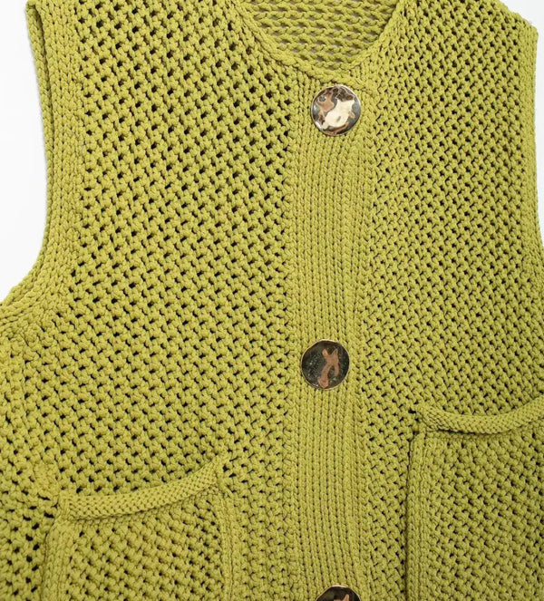 Green Knitted Waistcoat