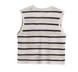 Striped Knitted Waist Coat