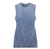 Mini Embellished Denim Dress