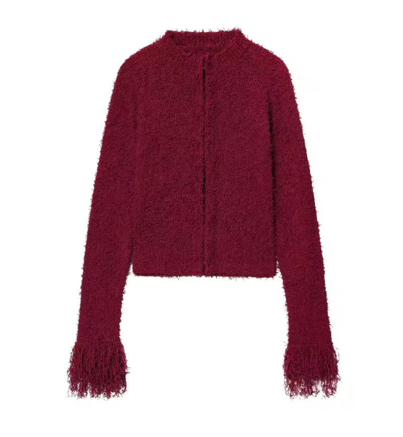 Red Fringe Cardigan