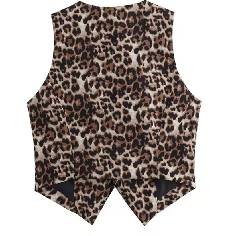 Leopard print waist coat