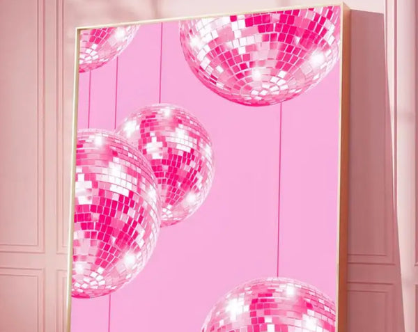 Disco Ball Pink Wall Poster (not framed)