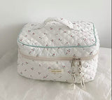 Cherry design white make up wash bag