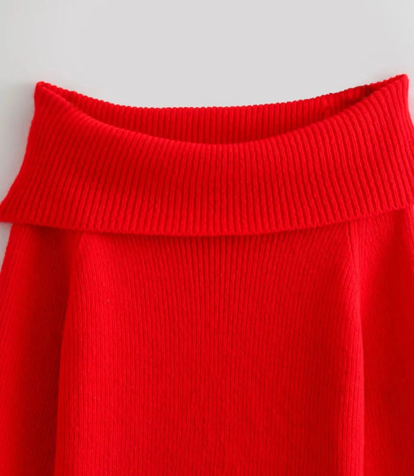 Red Off Shoulder Jumper