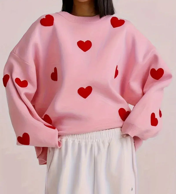 Pink and red heart jumper valentines