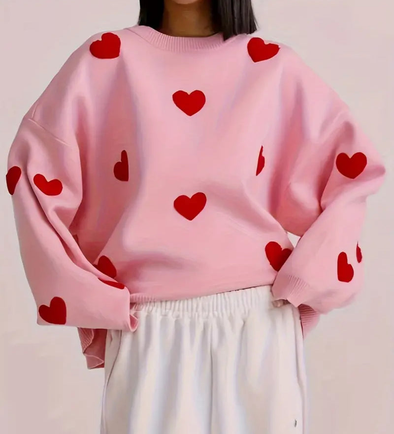 Pink and red heart jumper valentines – The Gifted Sisters