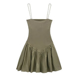 Summer mini dress in khaki, black or white