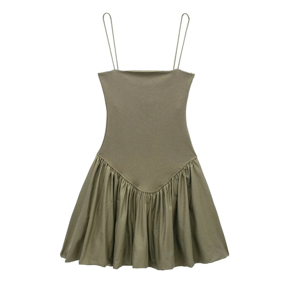 Summer mini dress in khaki, black or white