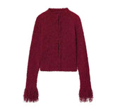 Red Fringe Cardigan