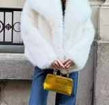 Fluffy White Faux fur Jacket