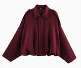 Burgundy Suede Style Pocket Jacket