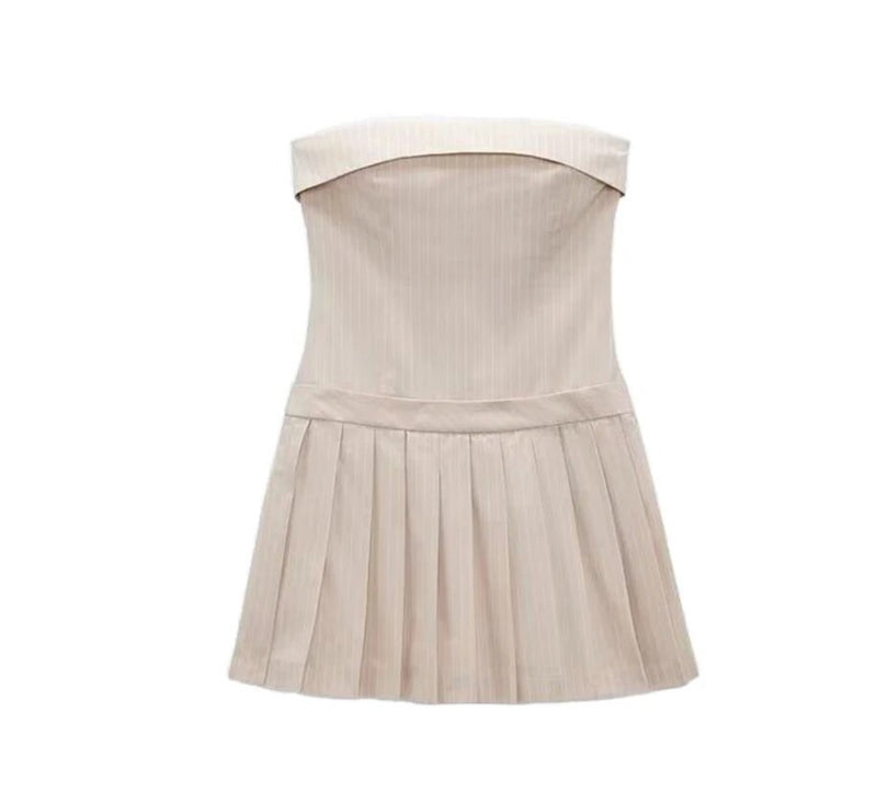 Bandeau Pleated Dress