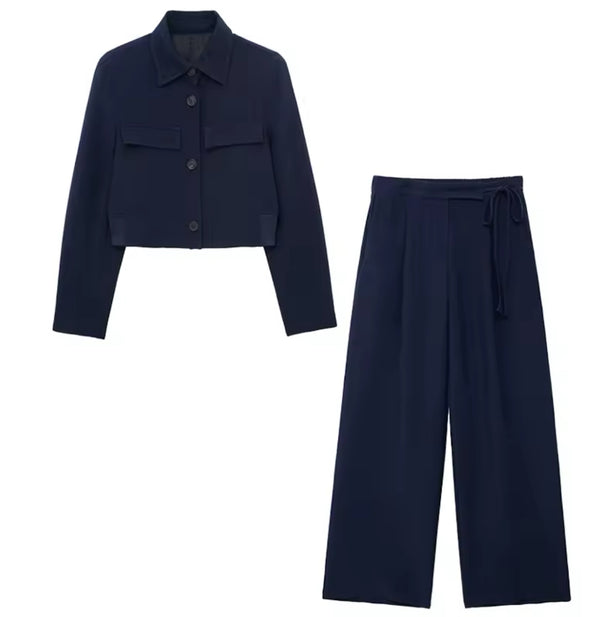 Blue Jacket and Trousers Co Ord