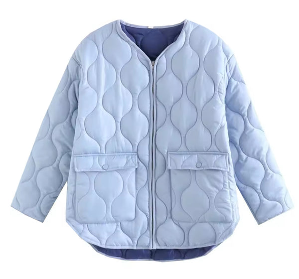 Powder Blue Quilted Jacket