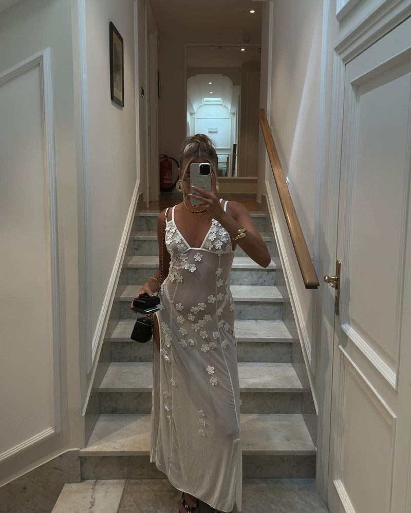 White Rose Sheer Floral Maxi Dress - Shop now The Gifted Sisters White Rose Sheer Floral Maxi Dress - Shop now The Gifted Sisters