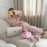The Pastel Striped Women’s Dressing Gown Robe