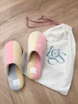 Pastel striped soft slippers