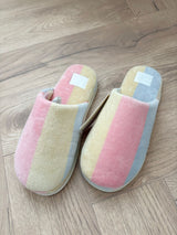Pastel striped soft slippers