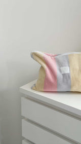 Pastel striped make up bags