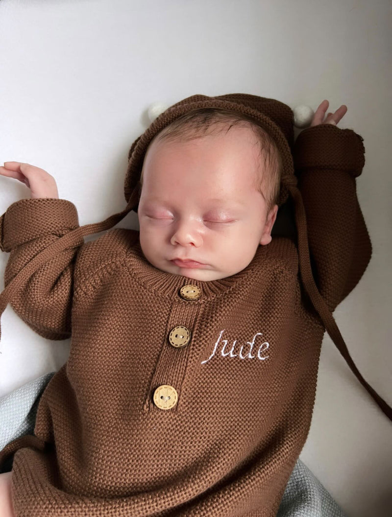 Embroidered newborn outfit