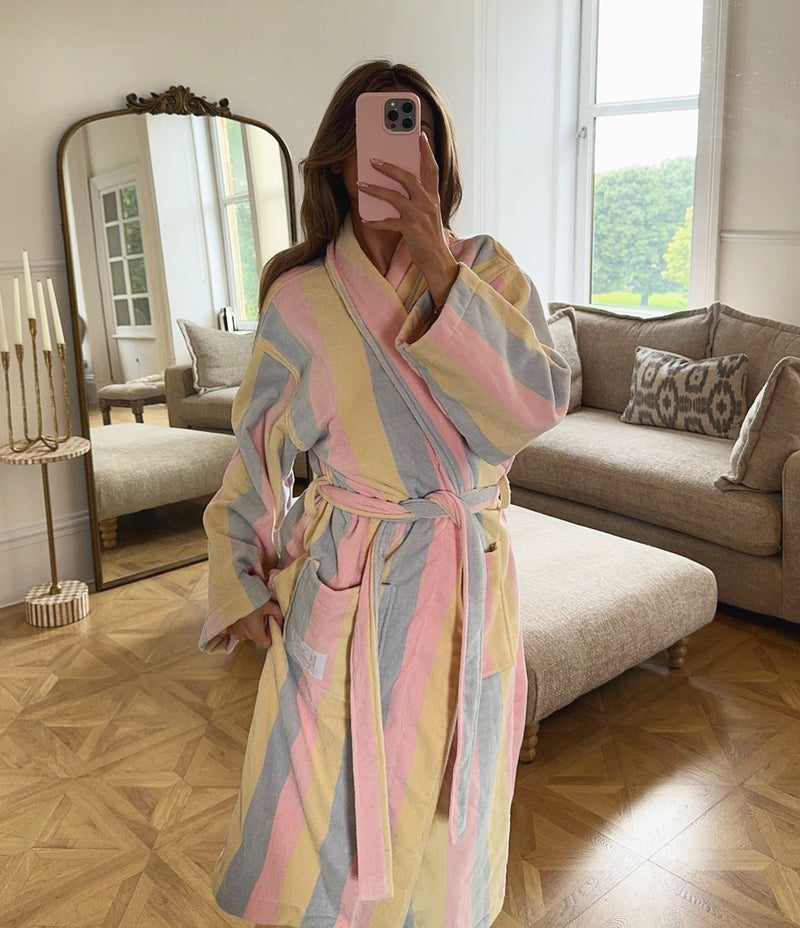 Pastel Robe The Pastel Striped Women’s Dressing Gown Robe – The Gifted Sisters