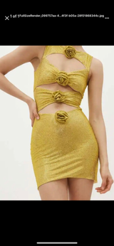 Glitter Mini Dress in gold 