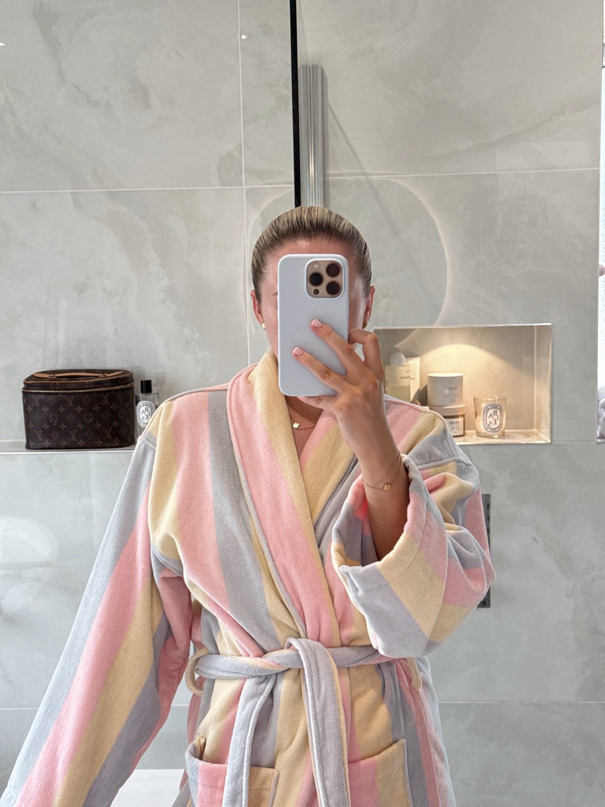 open lace back dress The Pastel Striped Women's Dressing Gown Robe – The Gifted Sisters