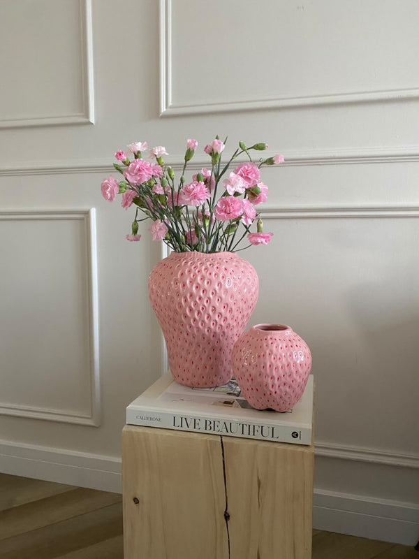 Strawberry Vase in pink or red