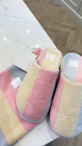 Pastel striped soft slippers