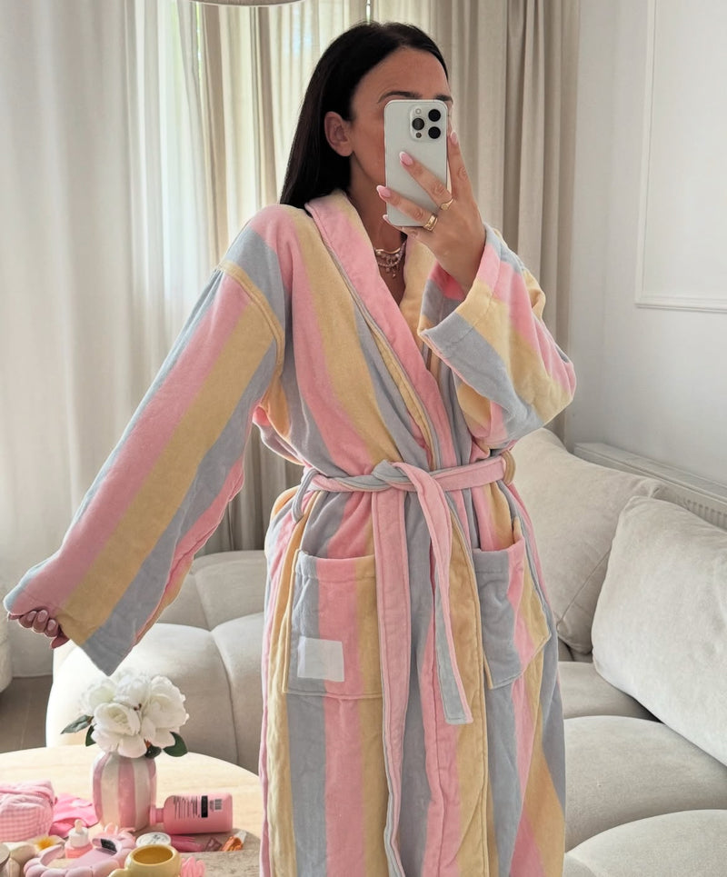 The Pastel Striped Women’s Dressing Gown Robe
