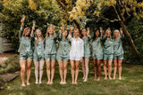 Personalised Luxury Silk satin Sage Green Pyjamas