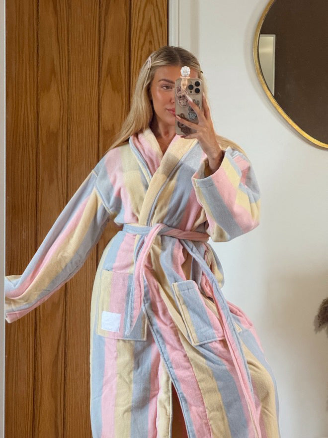 The Pastel Striped Women’s Dressing Gown Robe