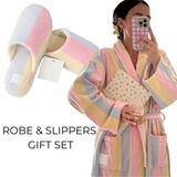 Pastel Robe and Slipper Bundle