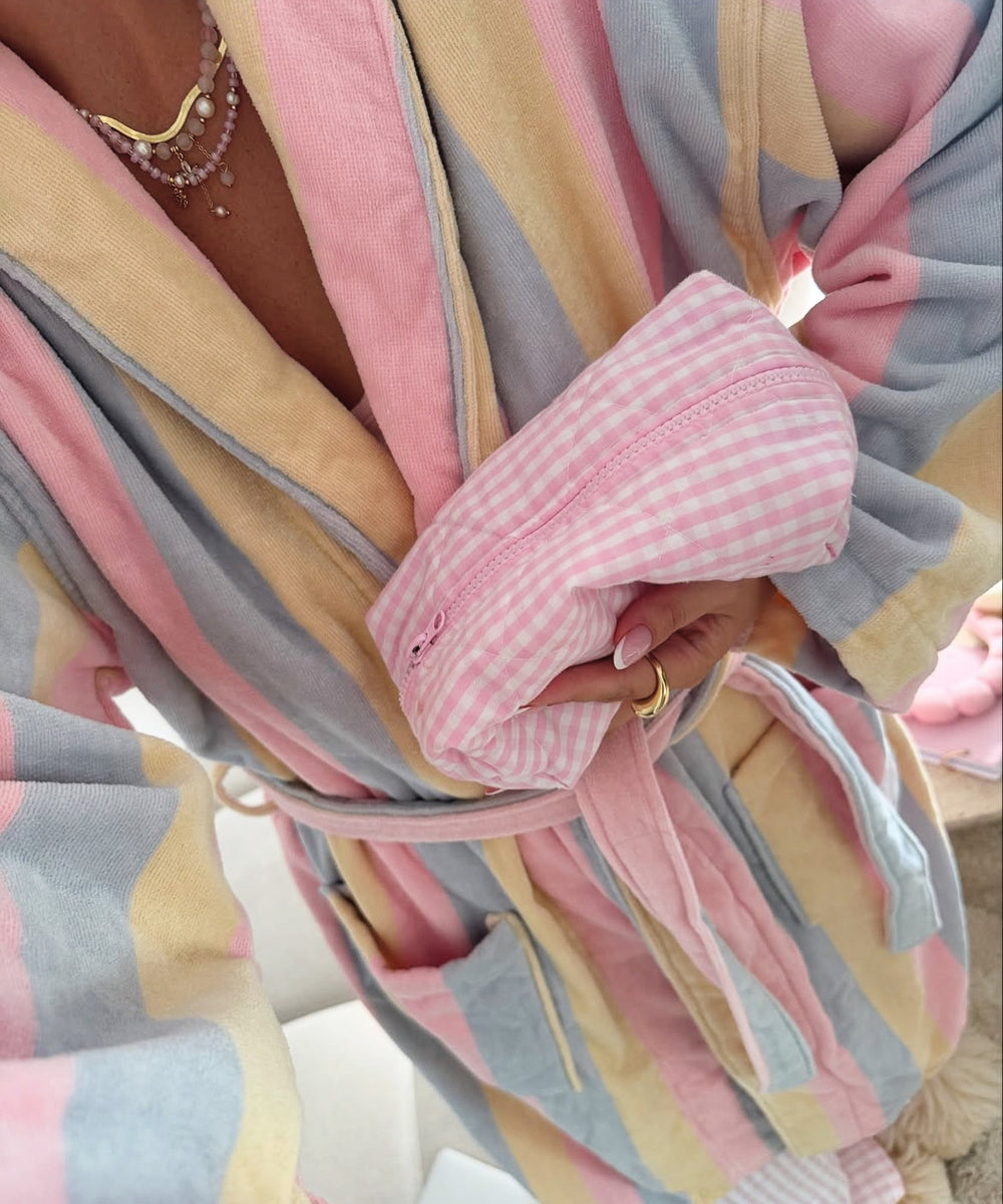 The Pastel Striped Women's Dressing Gown Robe – The Gifted Sisters