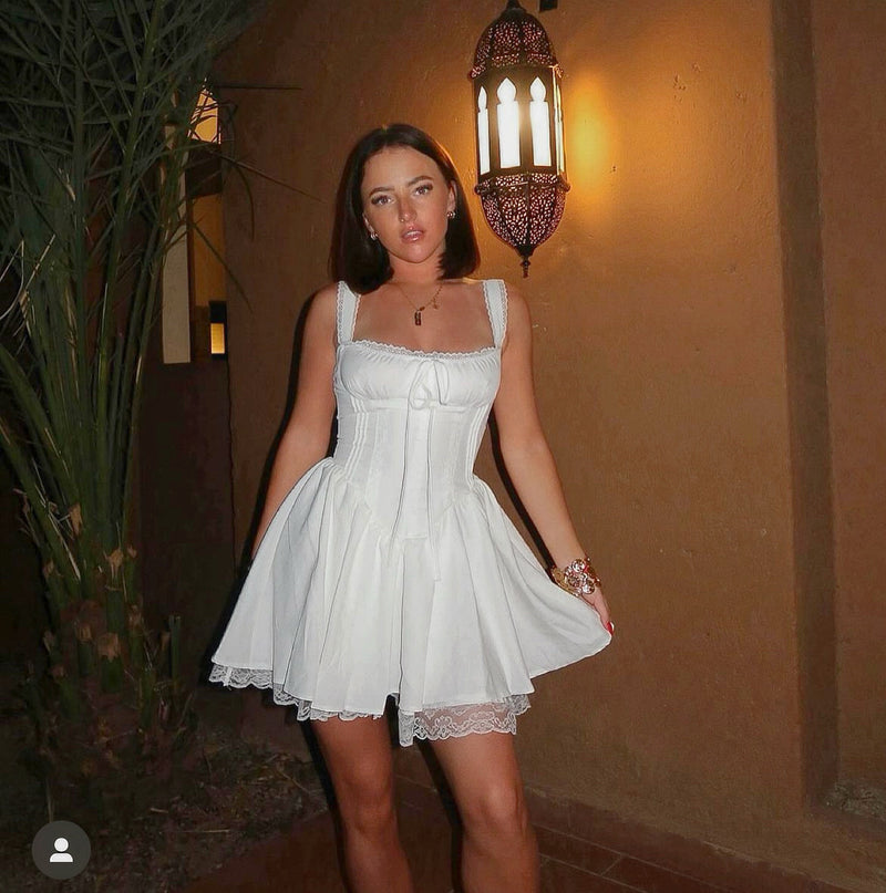 Lace Up Ruffle Corset Dress Flaunt Your Style! Shop Now! – The