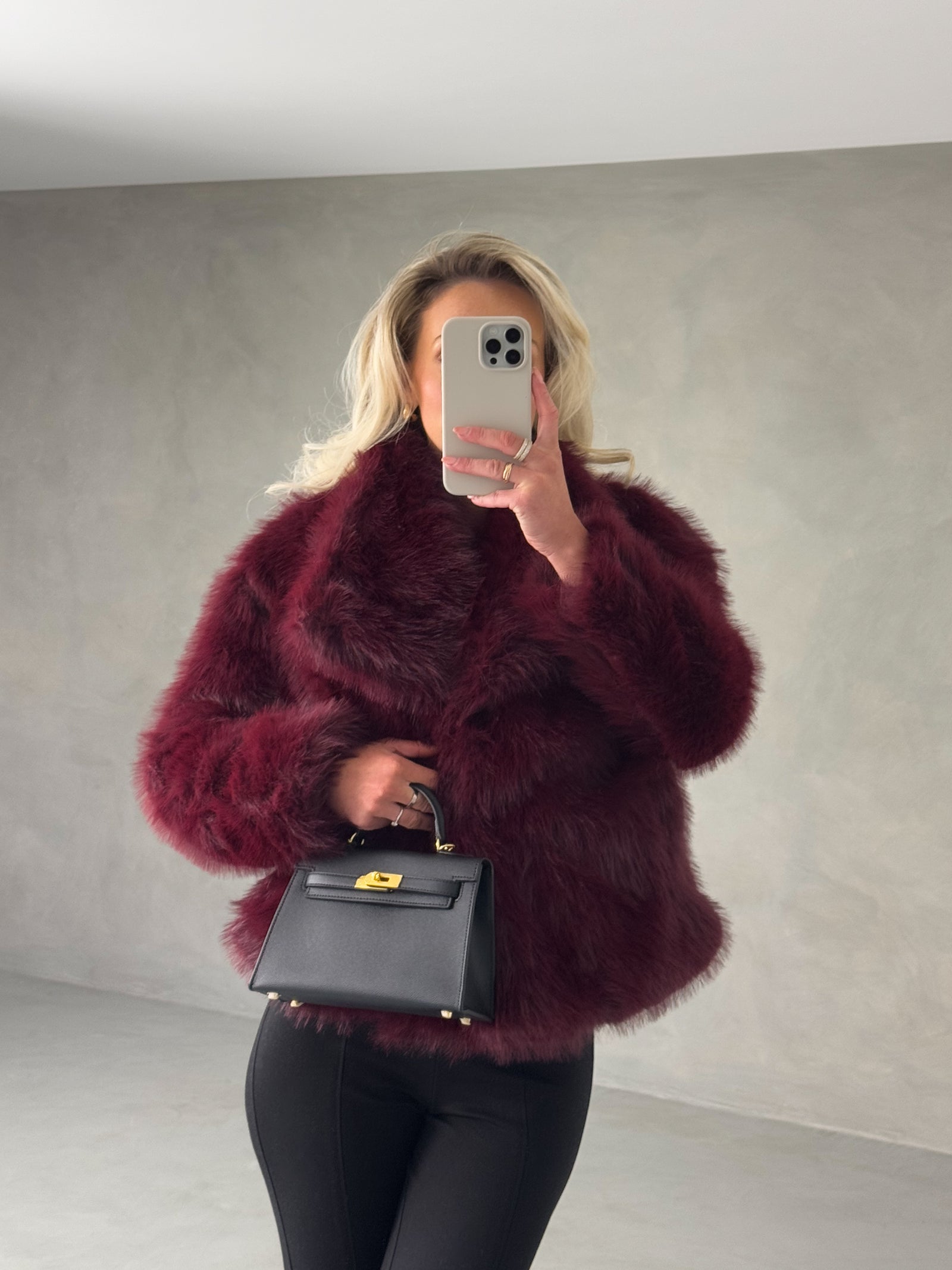 Burgundy Faux Fur Jacket – The Gifted Sisters