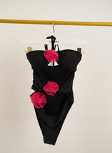 black pink rose swimsuit