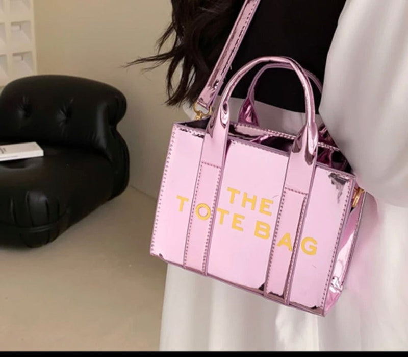 Pink mini pu toto bag for women,
