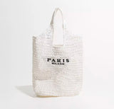 paris milano white beach bag