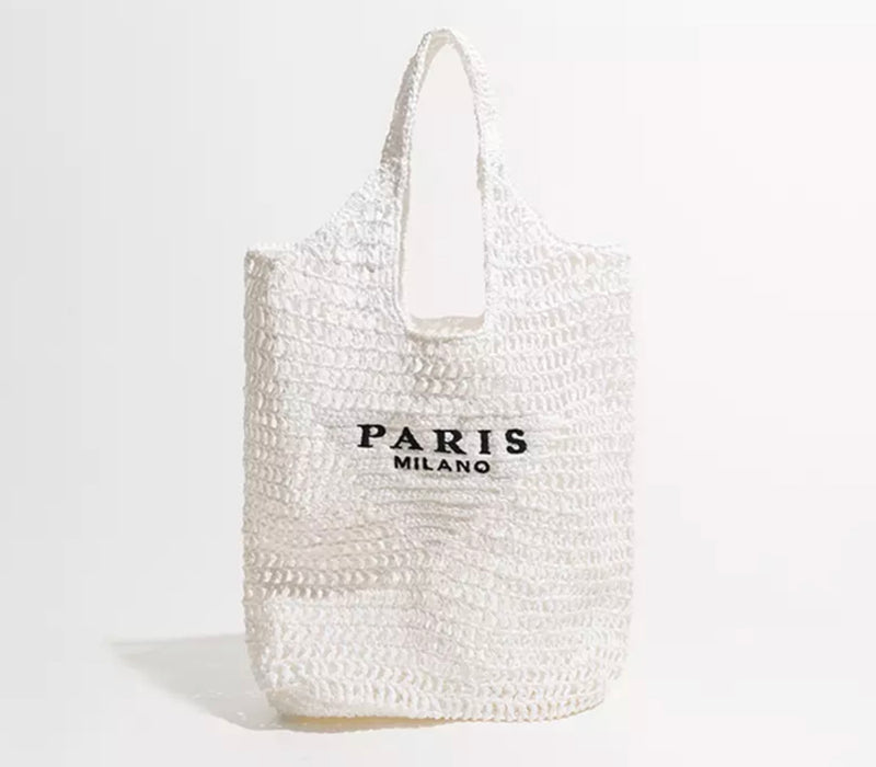 white beach bag