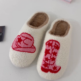 Cozy cowgirl-themed slippers