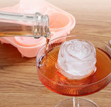 rose pink silicone ice cube tray
