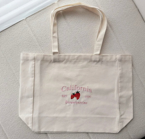 strawberry tote bag