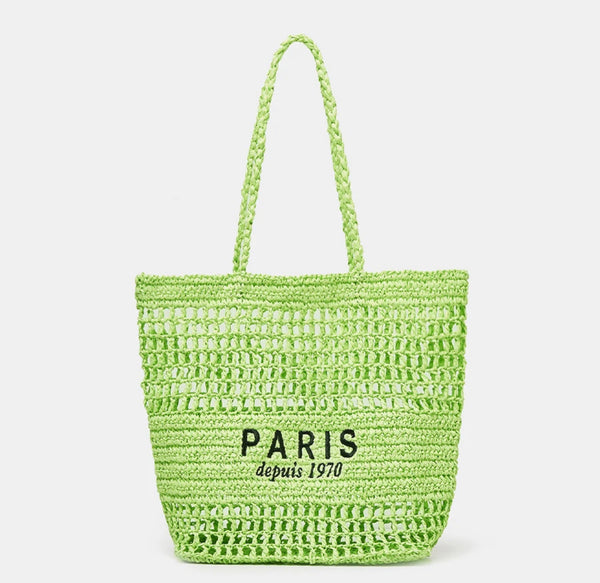 Paris Milano Green Beach Bag