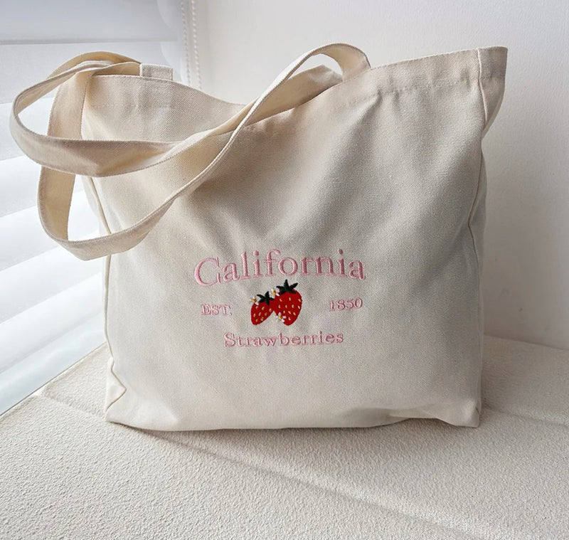 California Strawberry Beach Tote Bag
