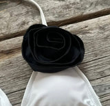 black and white rose bikini